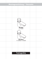 Hansgrohe Uno 16140 Serie Instructions De Montage