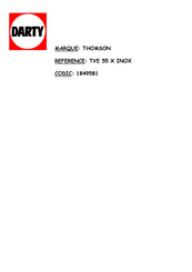 THOMSON TVE 55 X INOX Guide D'utilisation