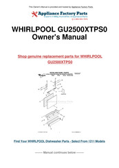 Whirlpool Gold GU2500XTPS0 Guide D'utilisation Et D'entretien