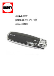 Sony Walkman NW-S703 Guide D'utilisation