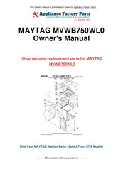 Maytag BRAVOS MVWB750WL0 Guide D'utilisation Et D'entretien