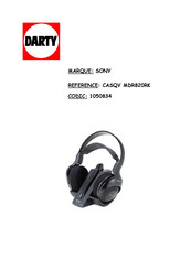 Sony MDR820RK Mode D'emploi