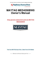 Maytag MED4200BW0 Guide D'utilisation Et D'entretien