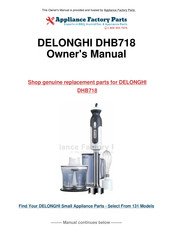 DeLonghi DHB710 Série Mode D'emploi