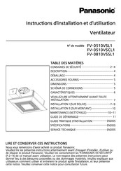 Panasonic FV-051OVSL1 Instructions D'installation Et D'utilisation