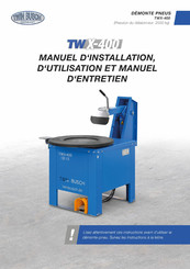 twin busch TWX-400 Manuel D'installation, D'utilisation Et D'entretien