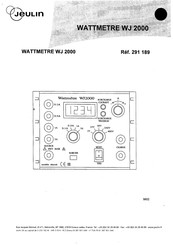 Jeulin WJ 2000 Mode D'emploi