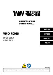 WARRIOR WINCHES 10FTA12 Manuel D'utilisation