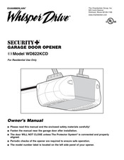 Chamberlain WhisperDrive SECURITY + WD822KCD Manuel D'instructions