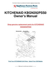 KitchenAid KBGN292PSS0 Instructions D'installation Et Guide D'utilisation Et D'entretien