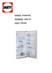 Whirlpool ARGR 727 Mode D'emploi