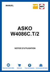 Asko W4096 3 Série Notice D'utilisation