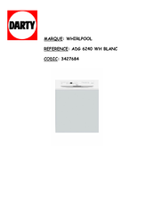 Whirlpool ADG 6240 WH Guide De Consultation Rapide