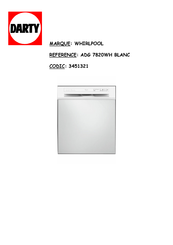 Whirlpool ADG 7820 WH Guide De Consultation Rapide