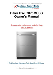 Haier DWL7075MCSS Guide De L'utilisateur