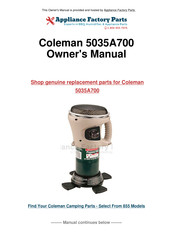 Coleman 5035A700 Notice D'emploi