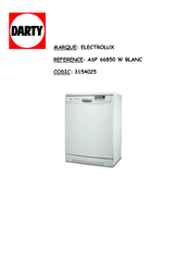 Electrolux ARTHUR MARTIN ASF66850 Notice D'utilisation