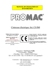 Promac CI-560 Manuel D'utilisation Et D'entretien