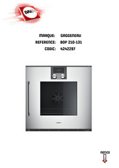 Gaggenau BOP 210-131 Notice D'utilisation