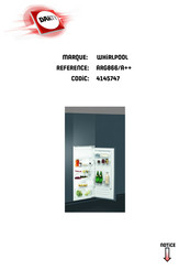 Whirlpool ARG866 Serie Manuel D'utilisation