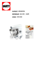 Kenwood Chef KM325 Manuel D'utilisation