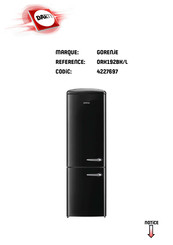 Gorenje ORK192BK Notice D'utilisation Detaillee