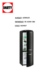 Gorenje RK 60309 OBK Notice D'utilisation