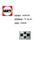 SCHOLTES TV 76S IX Mode D'emploi