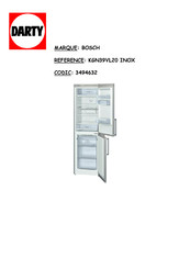 Bosch KGN39VL20 INOX Mode D'emploi