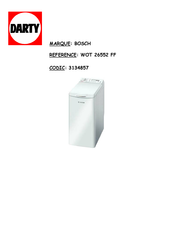 Bosch WOT 26552 FF Mode D'emploi