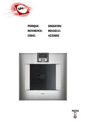 Gaggenau BO 450 Notice D'utilisation