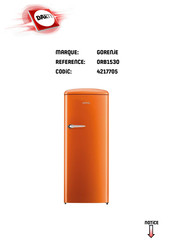 Gorenje ORB153O Notice D'utilisation Detaillee