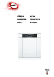 Bosch SPI50E96EU Mode D'emploi