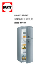 Gorenje RF 60309 OA Notice D'utilisation