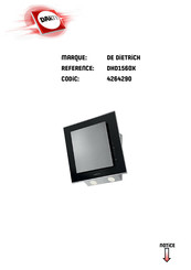 De Dietrich DHD1560X Guide D'utilisation