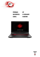 HP Omen 17-AN040NF Manuel De L'utilisateur