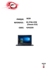 Acer Aspire E5-773G-37ZE Manuel D'utilisation