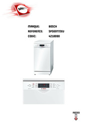 Bosch SPS69T72EU Mode D'emploi