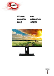 Acer CB271HBMIDR Manuel De L'utilisateur