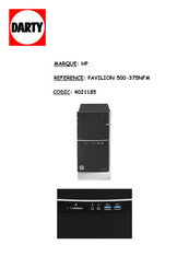 HP PAVILION 500-375NFM Notice