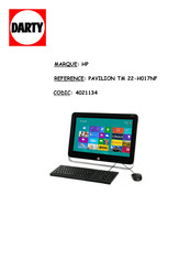 HP PAVILION TM 22-H017NF Manuel De L'utilisateur