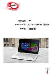 HP Spectre x360 13-4153nf Manuel De L'utilisateur