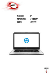 HP 17-X025NF Manuel De L'utilisateur