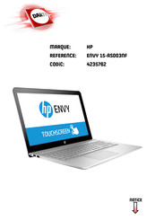 HP Envy 15-AS003NF Manuel De L'utilisateur