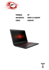 HP Omen 17-W025NF Manuel De L'utilisateur