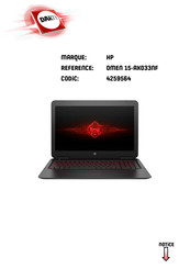 HP Omen 15-AX033NF Manuel De L'utilisateur