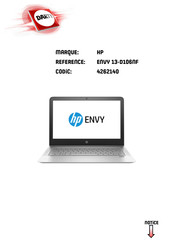 HP Envy 13-D106NF Manuel De L'utilisateur