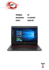 HP OMEN 17-W219NF Manuel De L'utilisateur