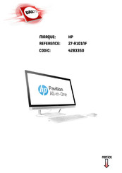 HP Pavilion 27-A101NF Manuel De L'utilisateur