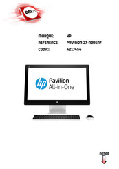 HP Pavilion 27-N205NF Manuel De L'utilisateur